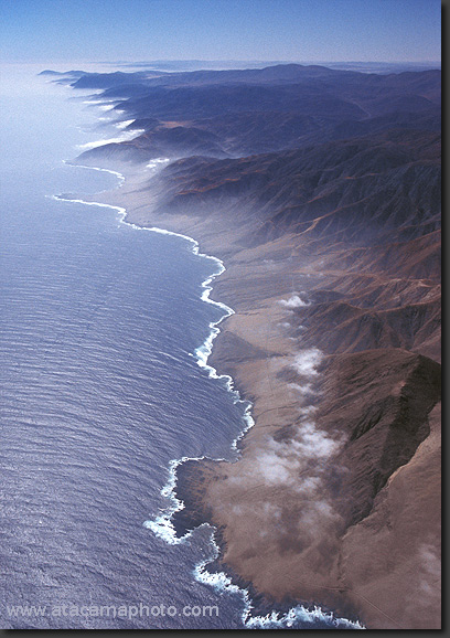 aerial photo of Atacama Desert coast