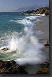 photo: waves at Pacific Coast of Atacama Desert